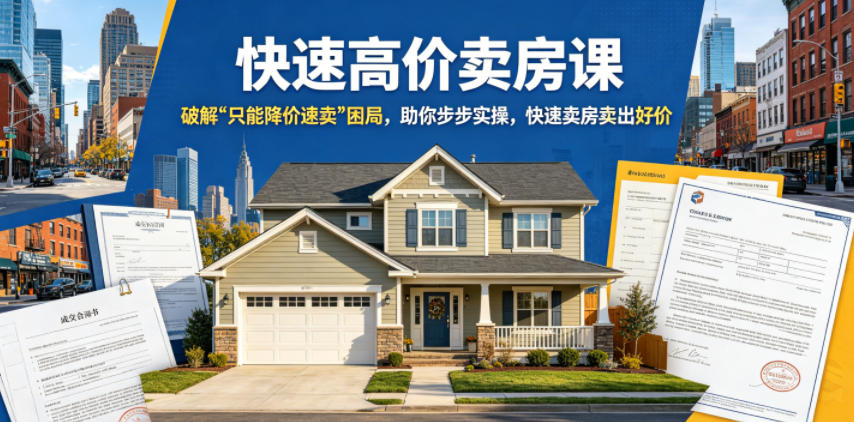 快速高价卖房课，破解“只能降价速卖”困局，助你步步实操，快速卖房卖出好价（更新2026）-课程网