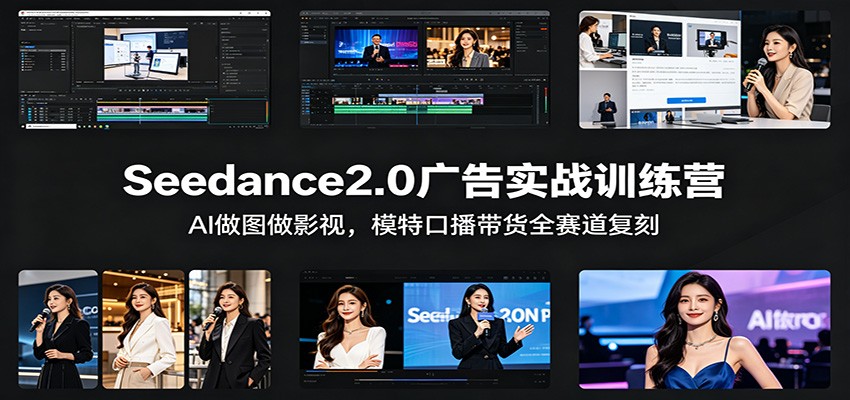 Seedance2.0广告实战训练营:AI做图做影视,模特口播带货全赛道复刻 Seedance2.0广告实战训练营:AI做图做影视,模特口播带货全赛道复刻