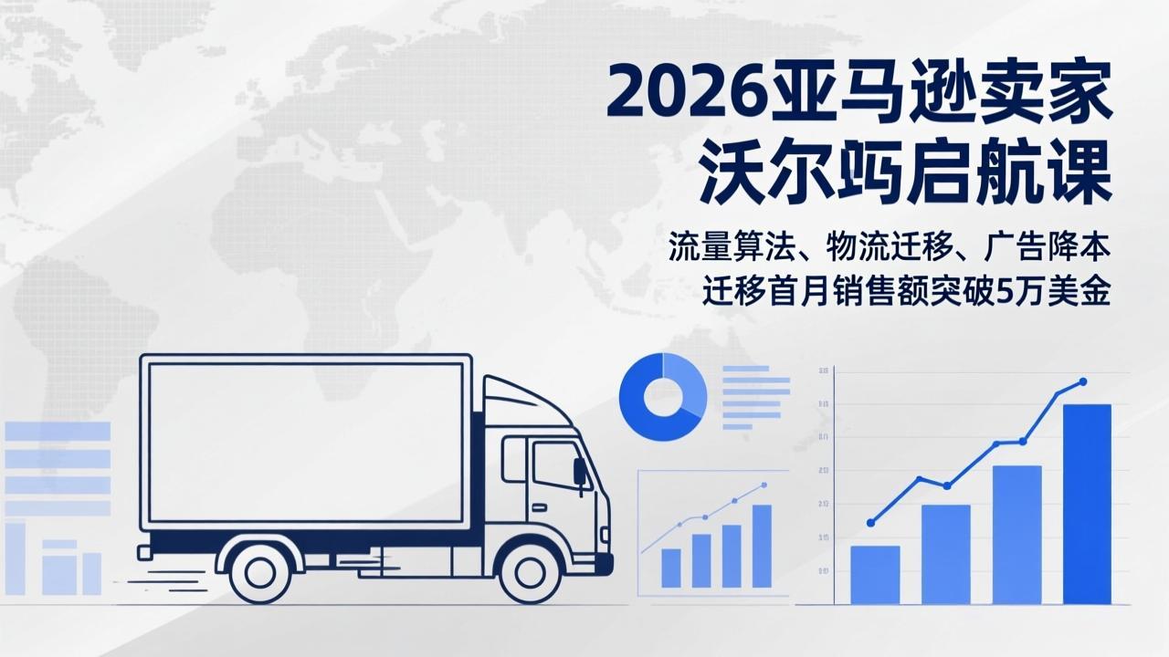 2026亚马逊卖家沃尔玛启航课，流量算法、物流迁移、广告降本，迁移首月销售额突破5万美金-课程网