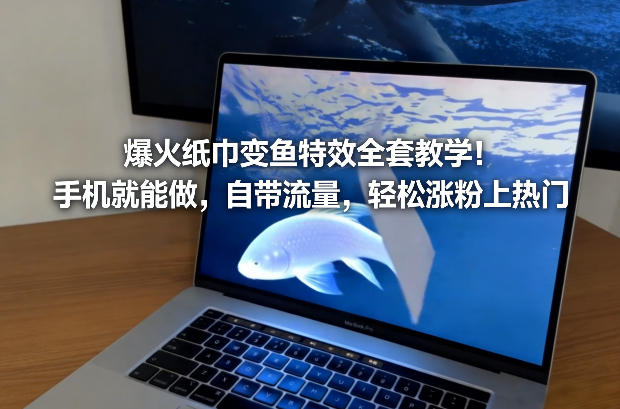 爆火纸巾变鱼特效全套教学！手机就能做，自带流量，轻松涨粉上热门-课程网