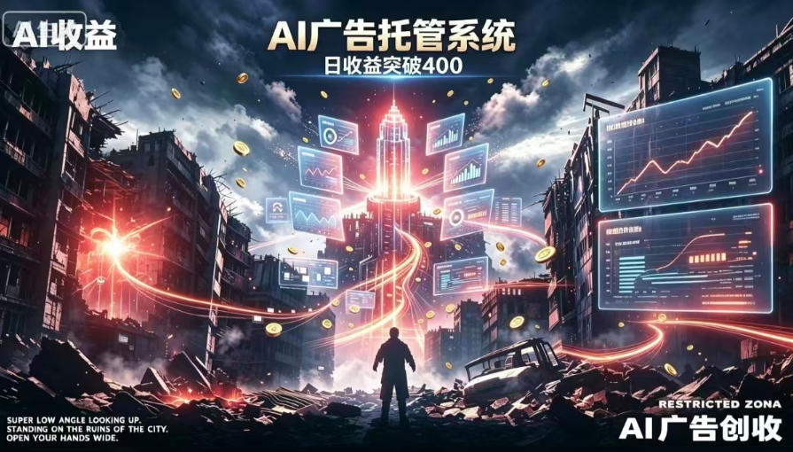 AI智能广告，全自动化运行，单日可达400+，小白新手0基础上手【揭秘】-课程网