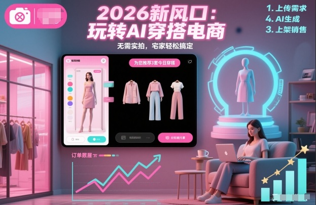 2026新风口：玩转AI穿搭电商，无需实拍，宅家轻松搞定-课程网