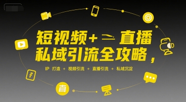 短视频+直播私域引流全攻略，IP打造 +视频引流 +直播引流 +私域沉淀-课程网