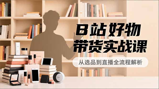 B站好物带货实战课，账号定位、选品拍摄、运营变现，全流程教学，实现UP主月入过万-课程网