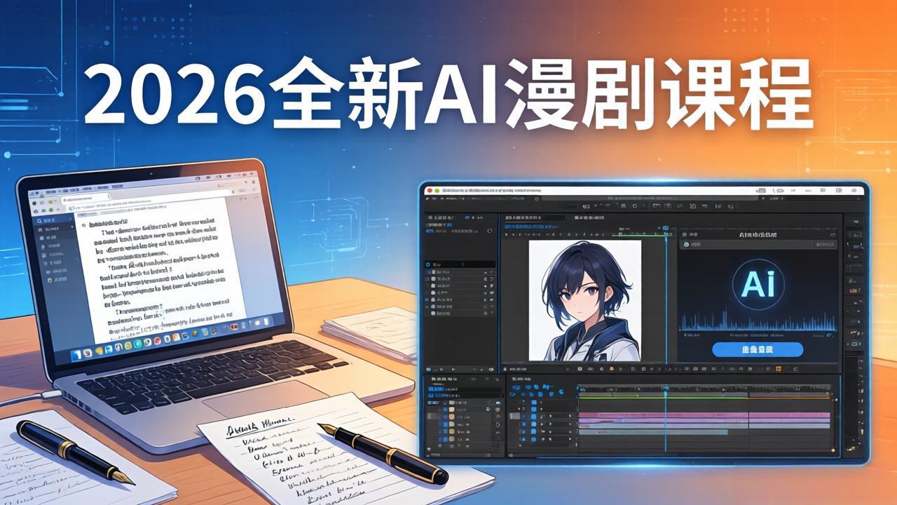 2026全新AI漫剧课程：覆盖创作全链路，教你写作分镜剪辑配音一站式打造漫剧作品-课程网