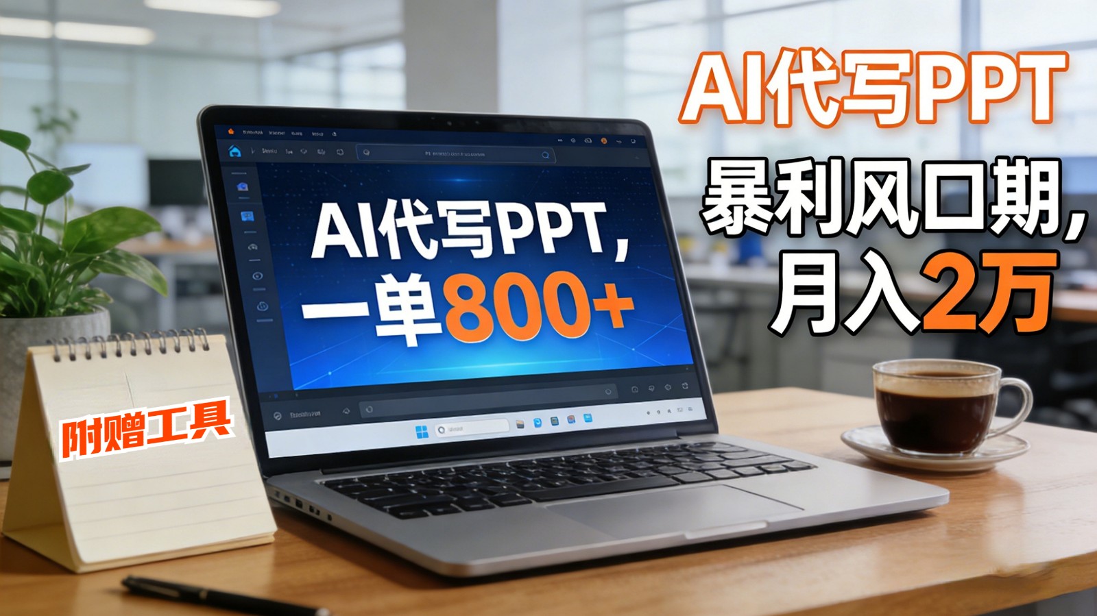 AI 代写做 PPT！一单狂赚 800+，风口期月入 2 万(工具 + 提示词直接送)-课程网