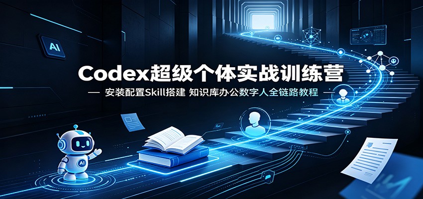 Codex超级个体实战训练营：安装配置Skill搭建，知识库办公数字人全链路教程-课程网