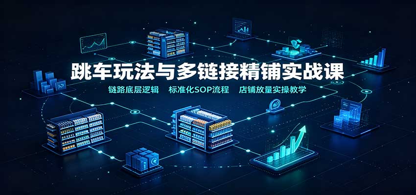 跳车玩法与多链接精铺实战课：链路底层逻辑，标准化SOP流程，店铺放量实操教学-课程网