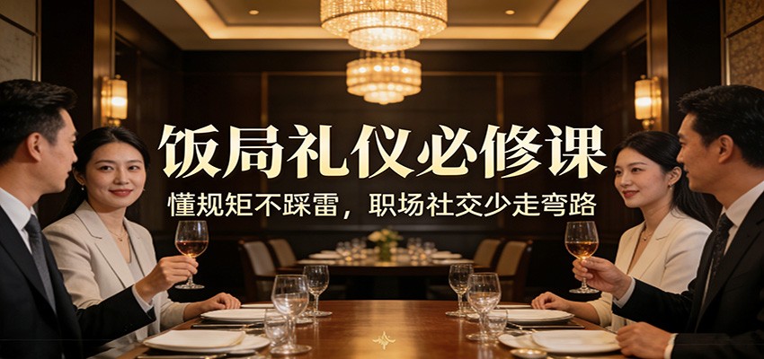 公众号收费文章：《饭局礼仪必修课：懂规矩不踩雷，职场社交少走弯路》-课程网