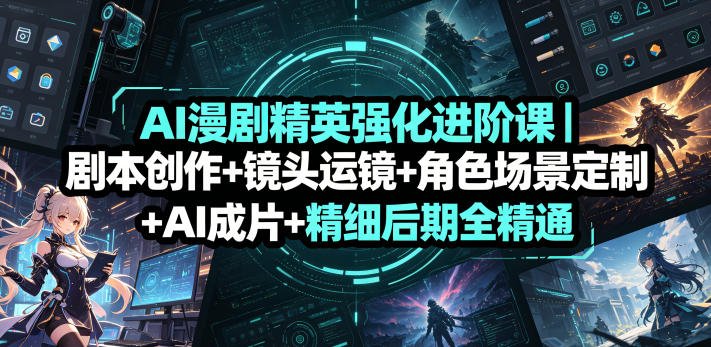 AI漫剧精英强化进阶课｜剧本创作+镜头运镜+角色场景定制+AI成片+精细后期全精通-课程网