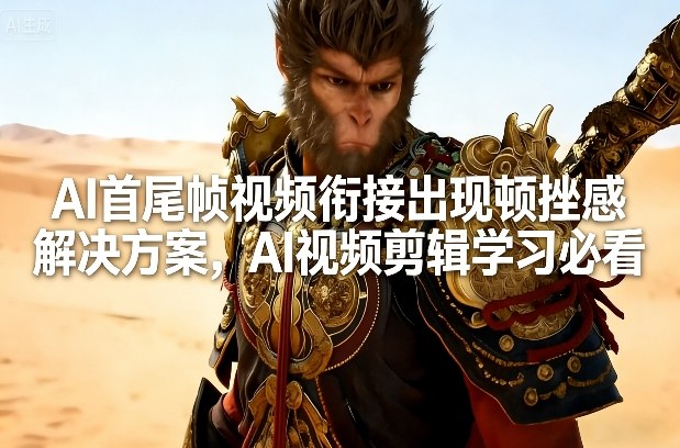 AI首尾帧视频衔接出现顿挫感解决方案，AI视频剪辑学习必看-课程网