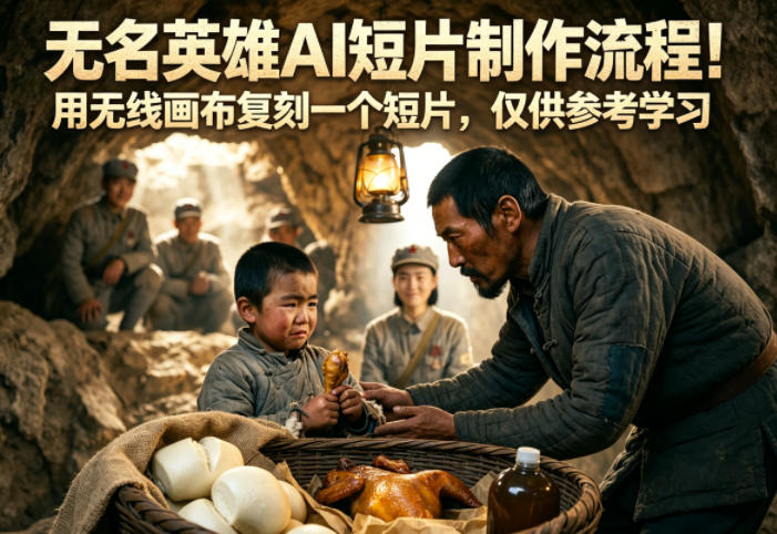 无名英雄AI短片制作流程！用无线画布复刻一个短片，仅供参考学习-课程网