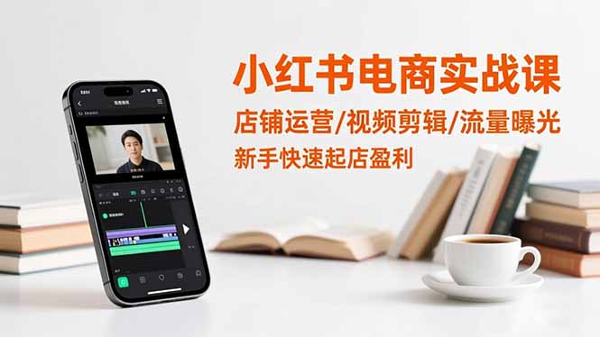 小红书电商实战课：店铺运营/视频剪辑/流量曝光，新手快速起店盈利-课程网