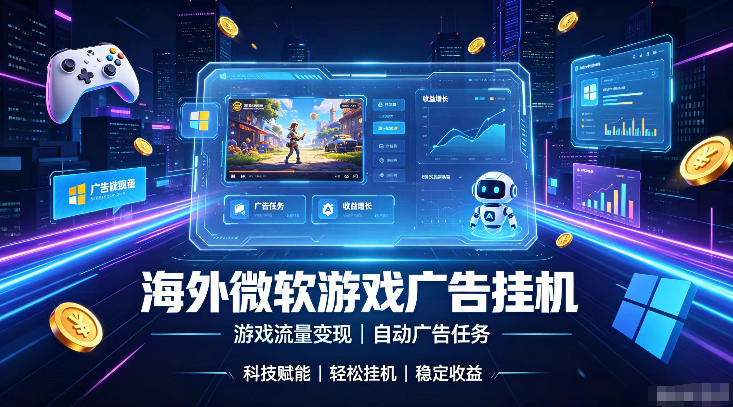 海外游戏广告自动挂G，轻资产海外副业风口，单设备稳定产出500+【揭秘】-课程网