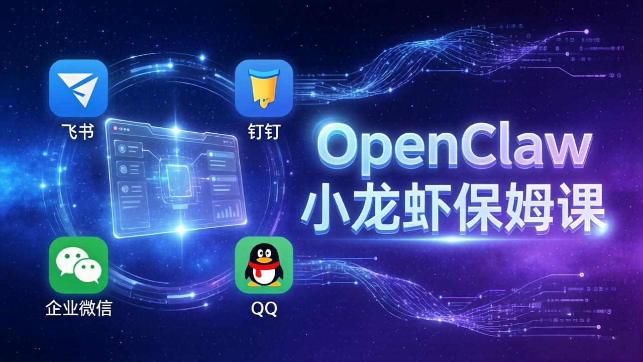 OpenClaw小龙虾保姆课： Windows/macOS/Linux/Docker全系统安装，飞书+钉钉+企业微信+QQ 全接入-课程网