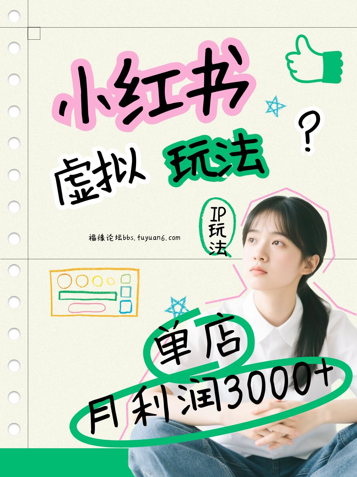 小红书虚拟玩法(铺货流和单品玩法)，单店月利润3000+，IP打法+原创商品(0违规)-课程网