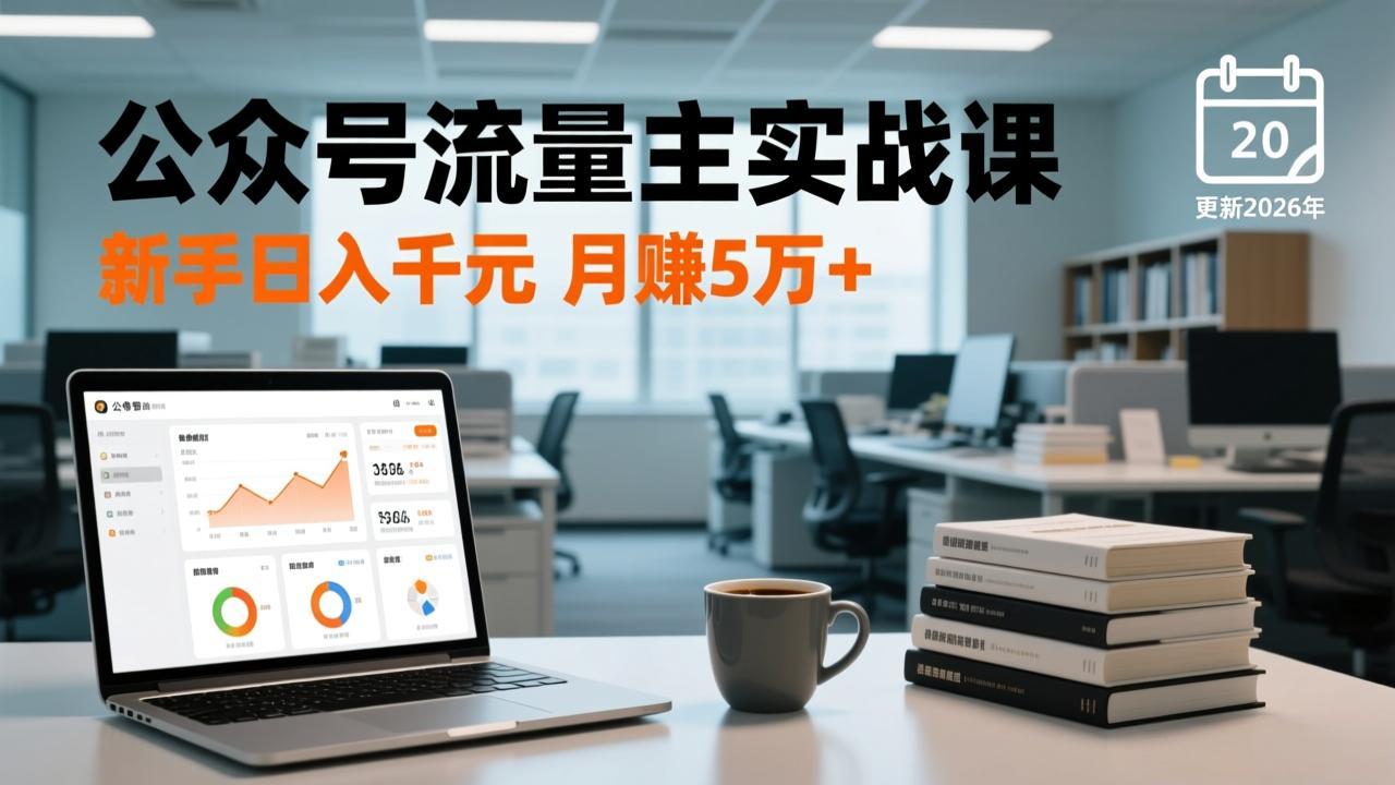 公众号流量主实战课-更新26年3月，爆文写作、流量池运营、多平台分发，新手日入千元月赚5w+-课程网
