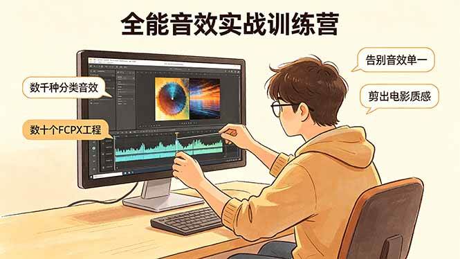 （18287期）全能音效实战训练营：数千种分类音效+数十个FCPX工程，告别音效单一，剪出电影质感-课程网