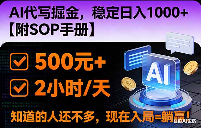 2026风口项目,AI代写掘金，稳定日入1000+，掌握核心技能【附SOP手册】-课程网