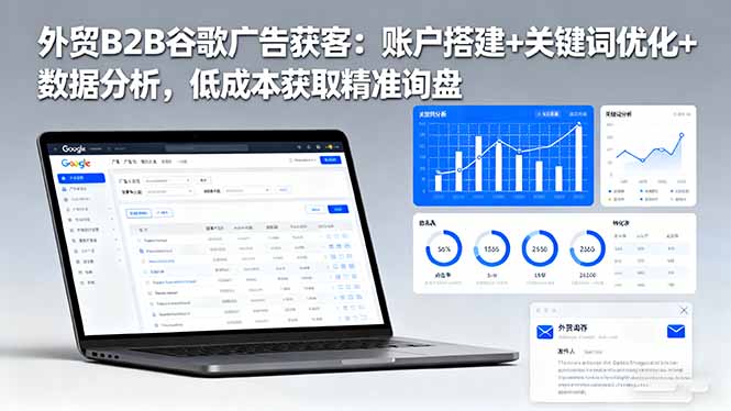 外贸B2B 谷歌广告获客：账户搭建+关键词优化+数据分析 低成本获取精准询盘-课程网