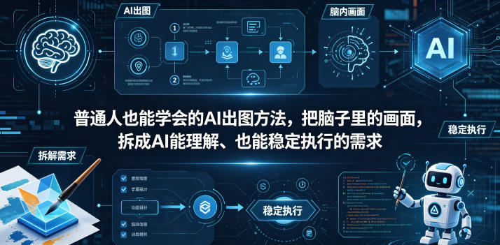 普通⼈也能学会的AI出图⽅法，把脑子里的画面，拆成AI能理解、也能稳定执行的需求【文档】-课程网