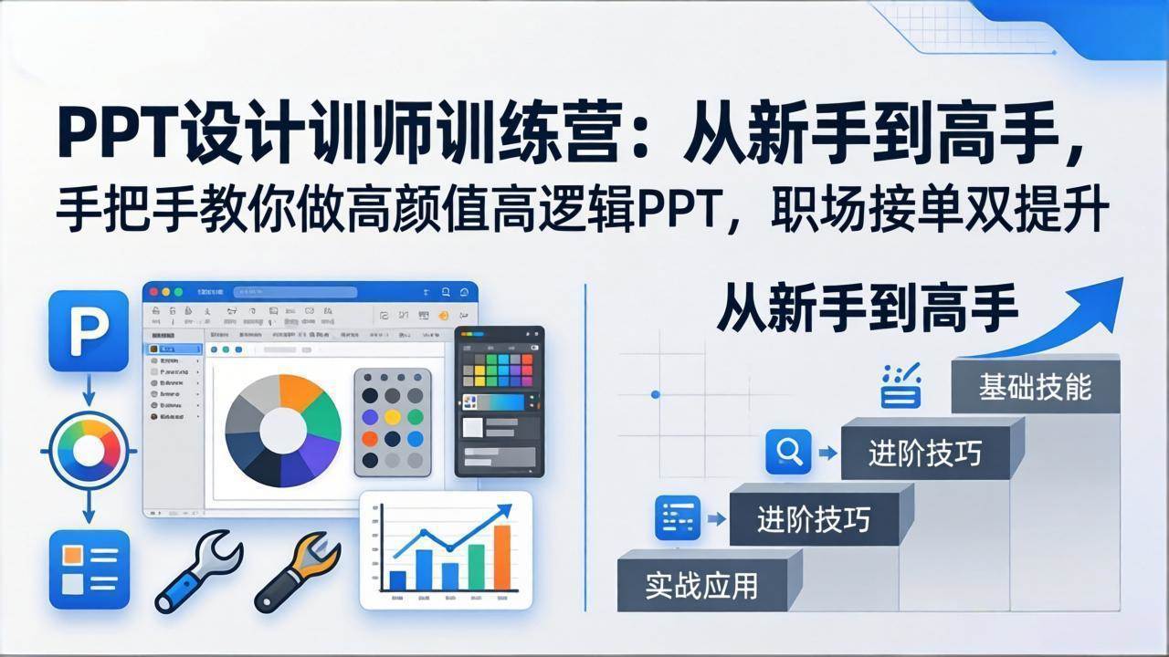 （17886期）PPT设计训师训练营：从新手到高手，手把手教你做高颜值高逻辑PPT，职场接单双提升-课程网