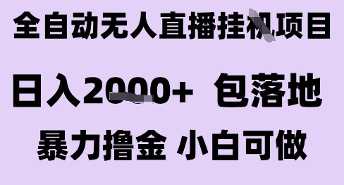最新全自动抖音无人直播挂G项目，日入2k+ 包落地暴力撸金，小白可做【揭秘】-课程网