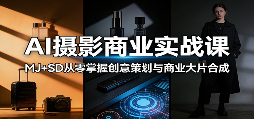 AI摄影商业实战课：MJ+SD从零掌握创意策划与商业大片合成-课程网