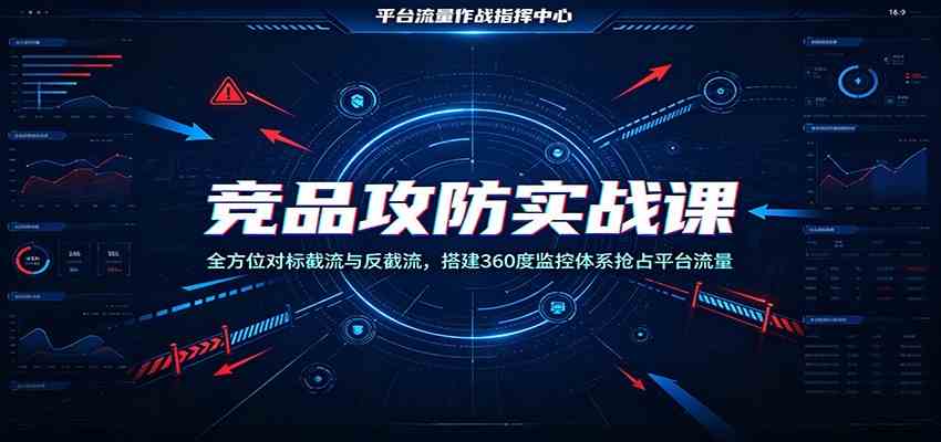 竞品攻防实战课：全方位对标截流与反截流，搭建360度监控体系抢占平台流量-课程网