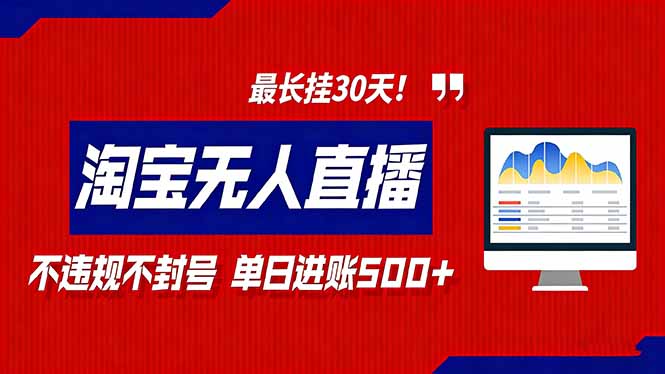 2026淘宝无人直播带货，不违规不封号，每日收益500+，最长挂30 天！-课程网