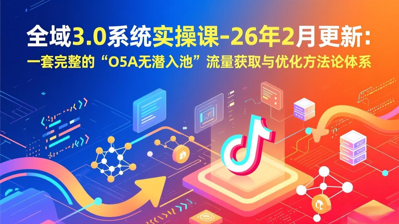 全域3.0系统实操课-26年2月更新：一套完整的“O5A无潜入池”流量获取与优化方法论体系-课程网