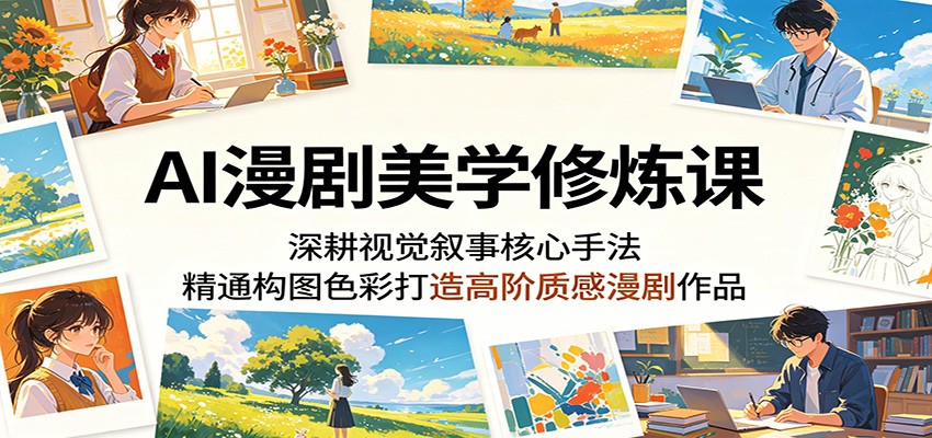 AI漫剧美学修炼课：深耕视觉叙事核心手法，精通构图色彩打造高阶质感漫剧作品-课程网