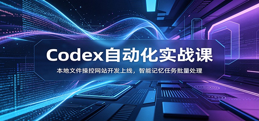 Codex自动化实战课：本地文件操控网站开发上线，智能记忆任务批量处理-课程网