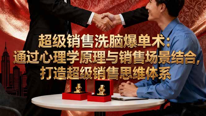 超级销售洗脑爆单术：通过心理学原理与销售场景结合,打造超级销售思维体系-课程网