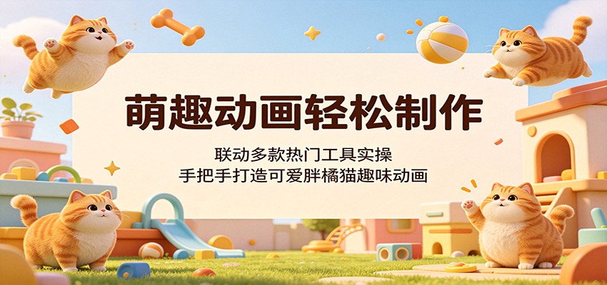 萌趣动画轻松制作，联动多款热门工具实操，手把手打造可爱胖橘猫趣味动画-课程网
