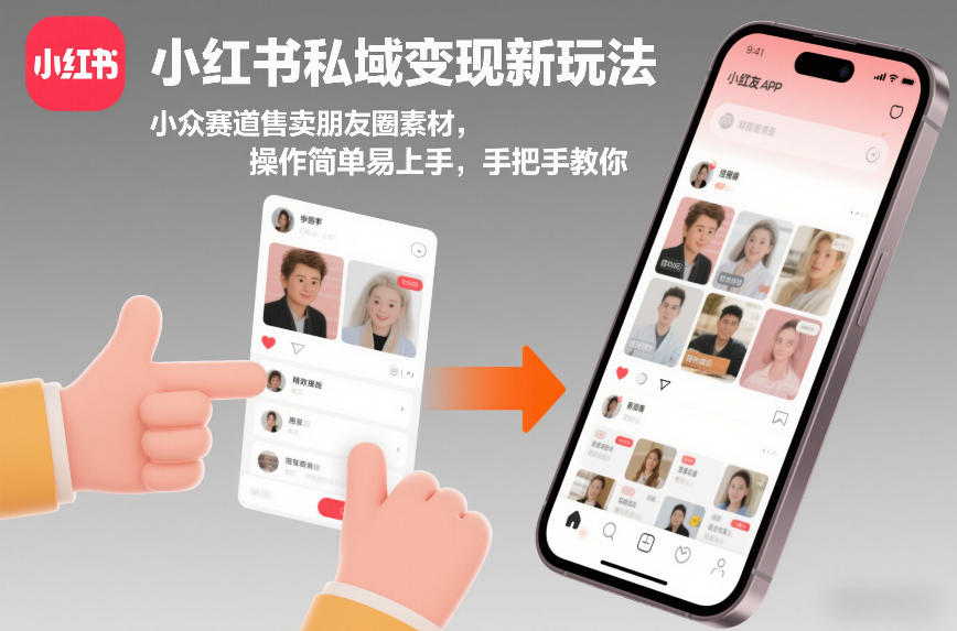 小红书私域变现新玩法，小众赛道售卖朋友圈素材，操作简单易上手，手把手教你-课程网