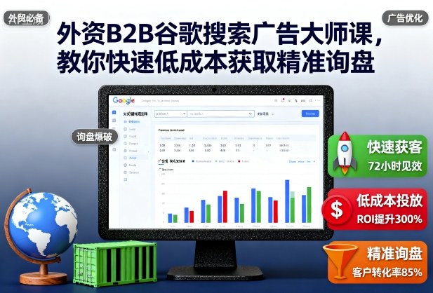 外资B2B谷歌搜索广告大师课，教你快速低成本获取精准询盘-课程网