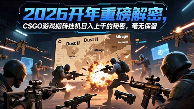 2026开年重磅解密，CSGO游戏搬砖挂机日入上千的秘密，毫无保留-课程网