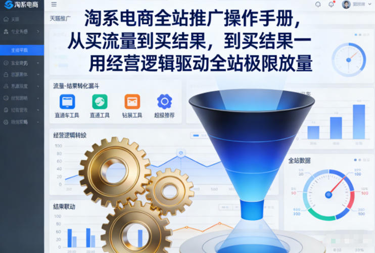 淘系电商全站推广操作手册，从买流量到买结果一用经营逻辑驱动全站极限放量-课程网