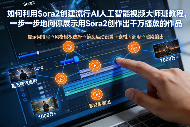 如何利用Sora2创建流行AI人工智能视频大师班，一步一步地向你展示用Sora2创作出千万播放的作品-课程网