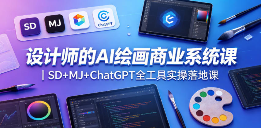 设计师的AI绘画商业系统课｜SD+MJ+ChatGPT全工具实操落地课-课程网