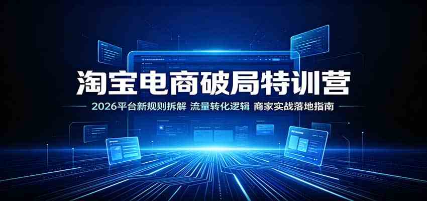 淘宝电商破局特训营：2026平台新规则拆解，流量转化逻辑，商家实战落地指南-课程网