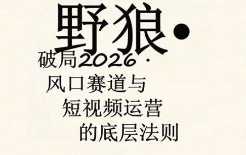 野狼团队·多平台实操运营课，覆盖AI口播、服装、好物、漫剪等热门玩法（更新4月）-课程网