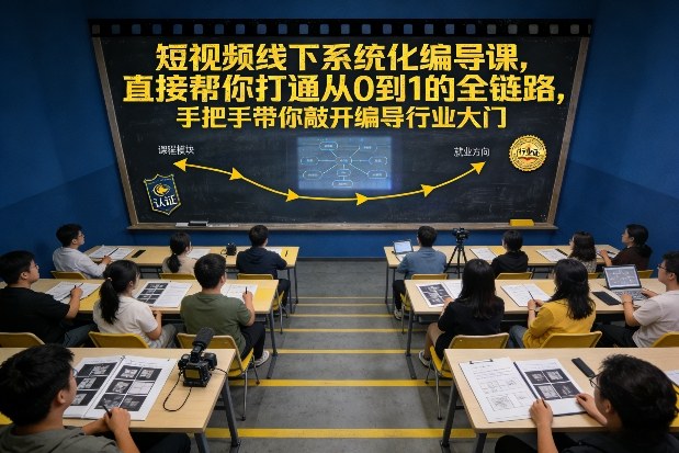 短视频线下系统化编导课，直接帮你打通从0到1的全链路，手把手带你敲开编导行业大门-课程网