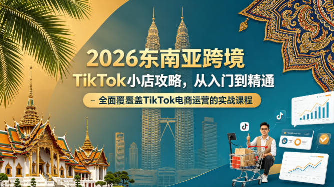 2026东南亚跨境TikTok小店攻略，从入门到精通、全面覆盖TikTok电商运营的实战课程（更新4月）-课程网