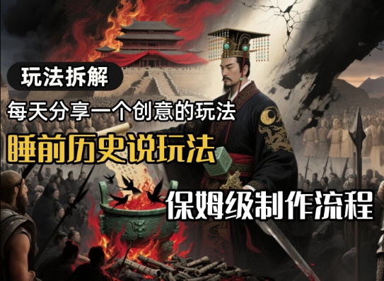 玩法拆解睡前历史说玩法，保姆级制作流程-课程网