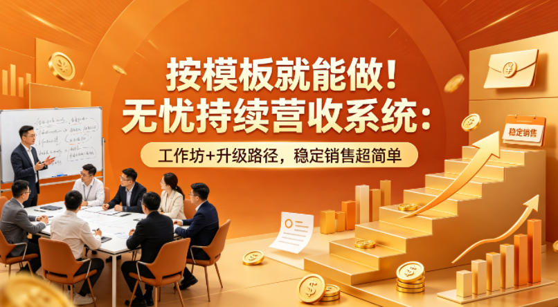 按模板就能做！无忧持续营收系统：工作坊+升级路径，稳定销售超简单【原创双语字幕】-课程网