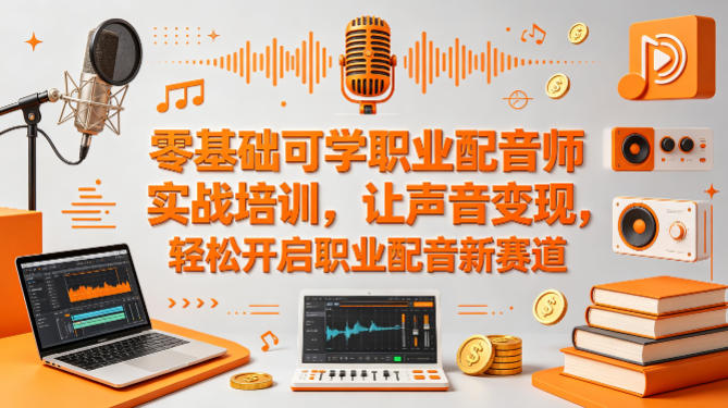 零基础可学职业配音师实战培训，让声音变现，轻松开启职业配音新赛道-课程网