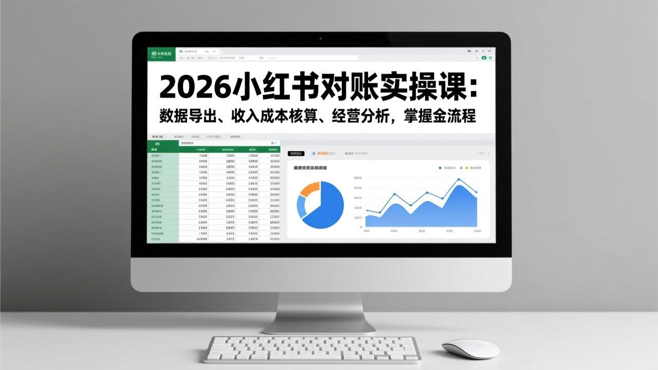 2026小红书对账实操课：数据导出、收入成本核算、经营分析，掌握全流程-课程网