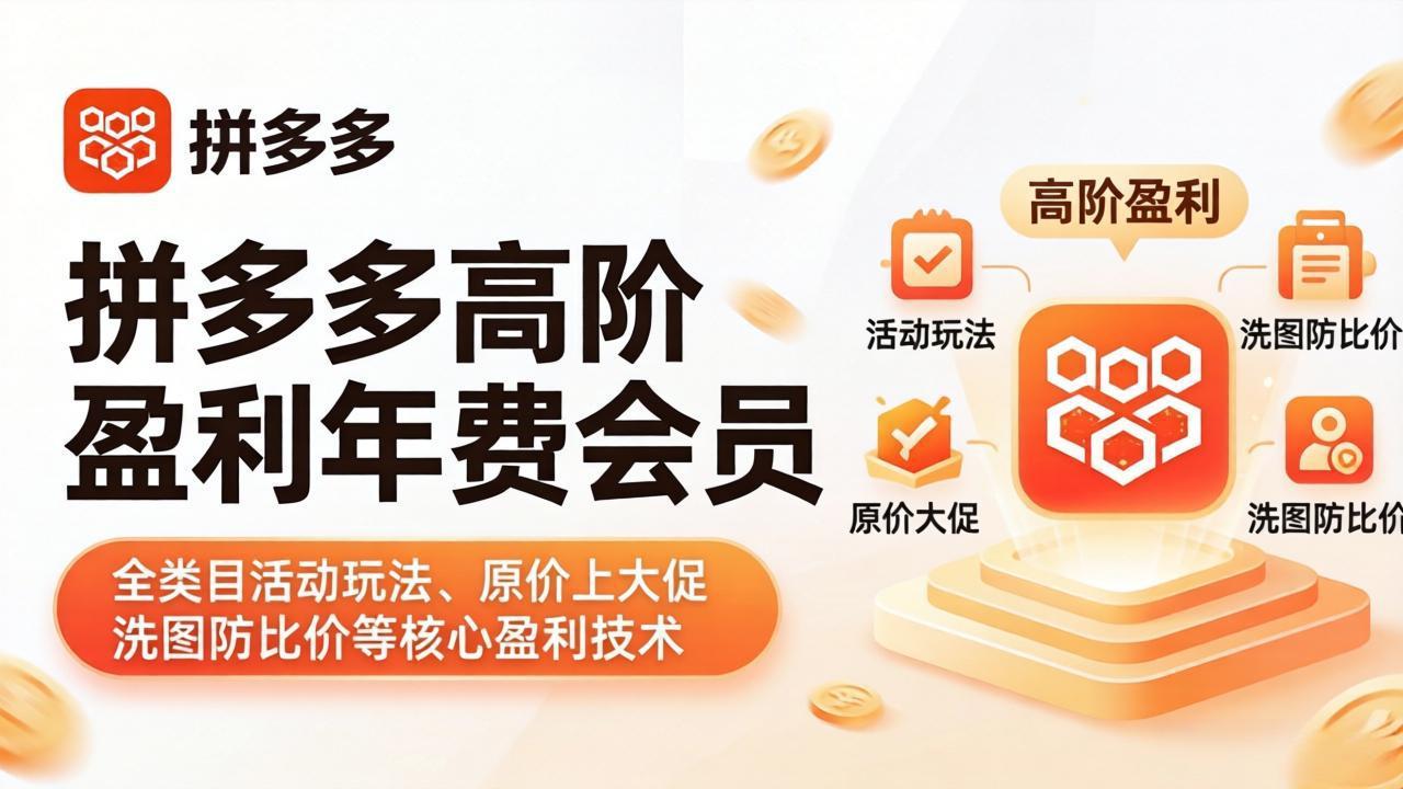 拼多多高阶盈利年费会员(更新4月-课程网